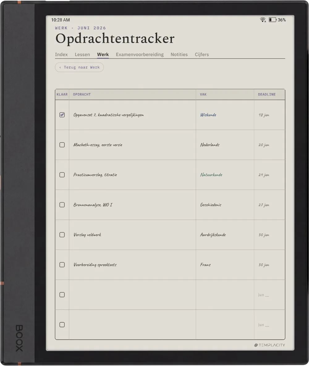 The Planner op de Boox Note Max