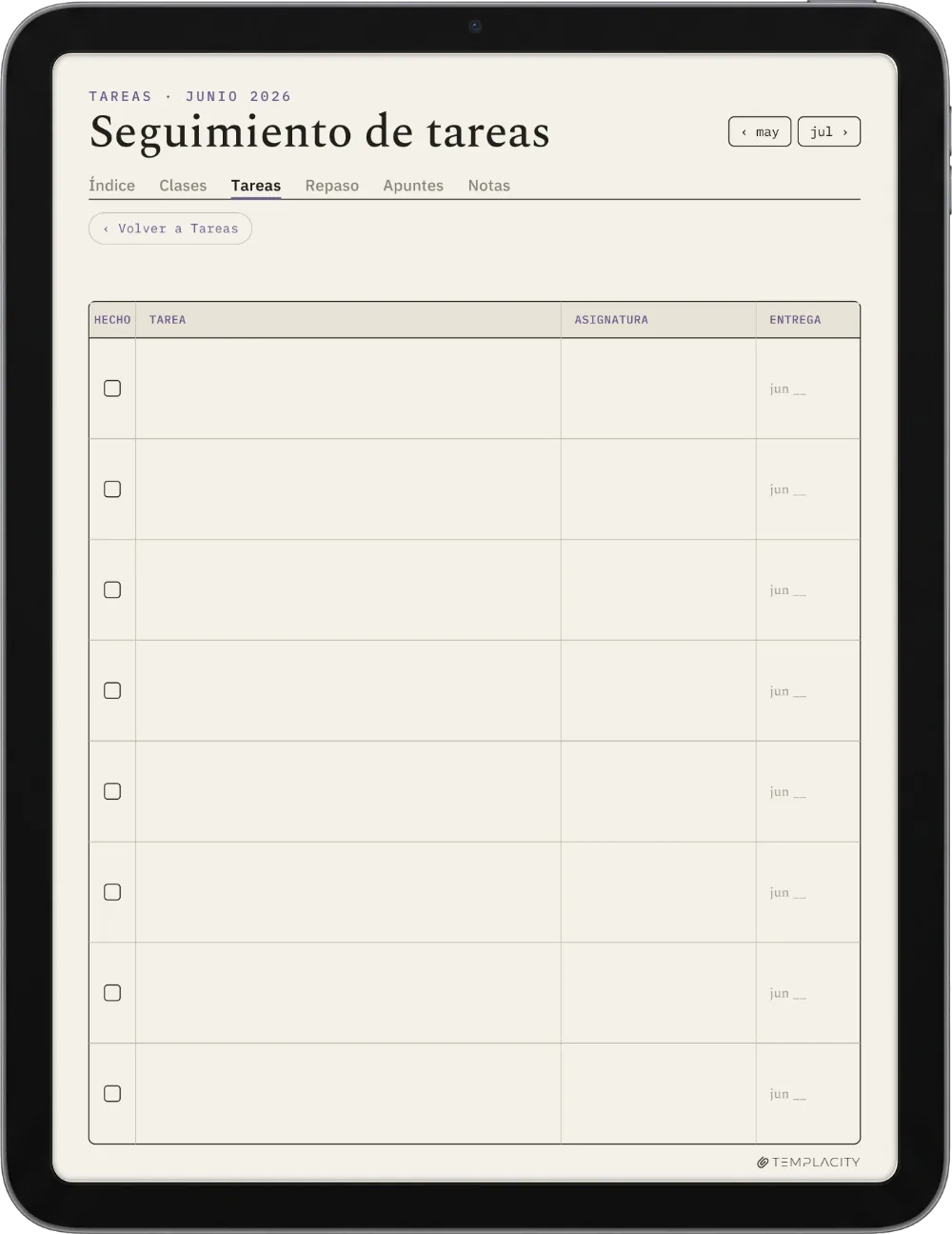 The Planner · Estudiantes iPad página 1