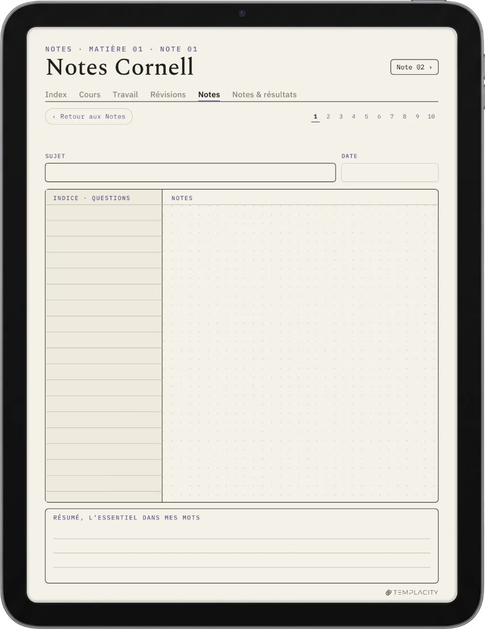 The Planner Cornell Notes