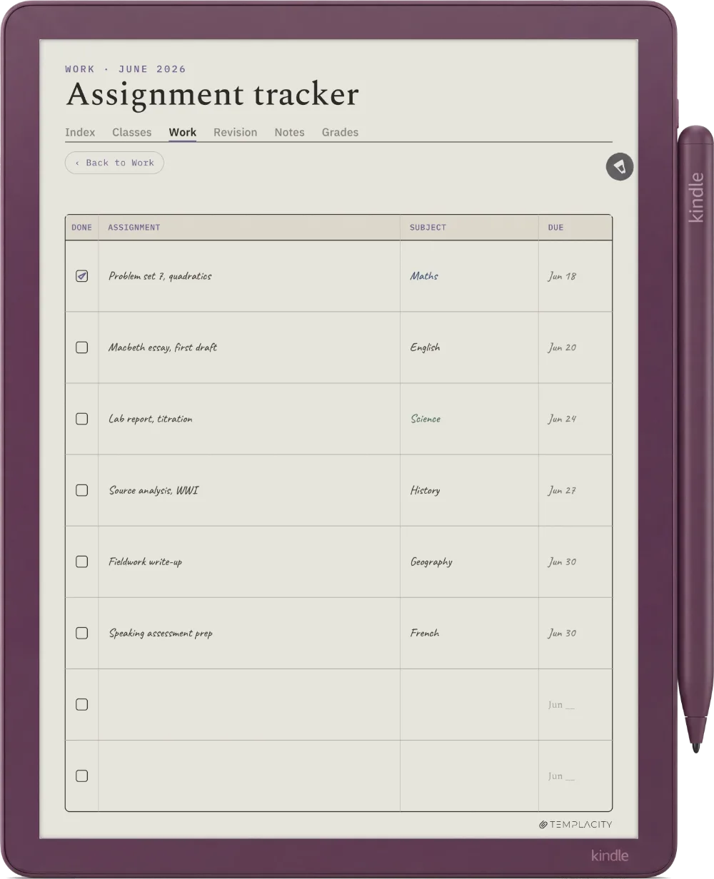 The Planner on the Kindle Scribe Colorsoft