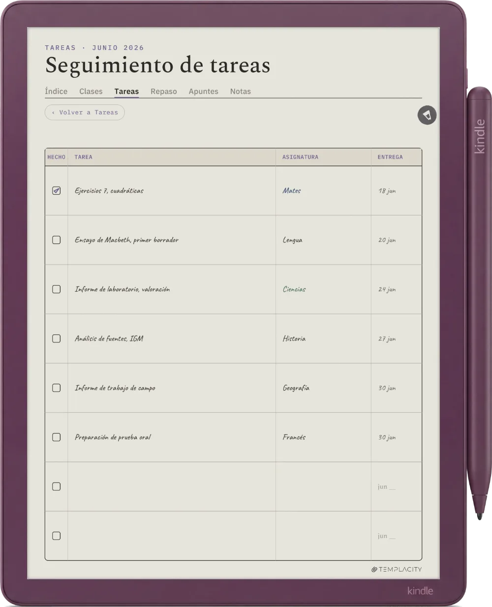 The Planner en el Kindle Scribe Colorsoft