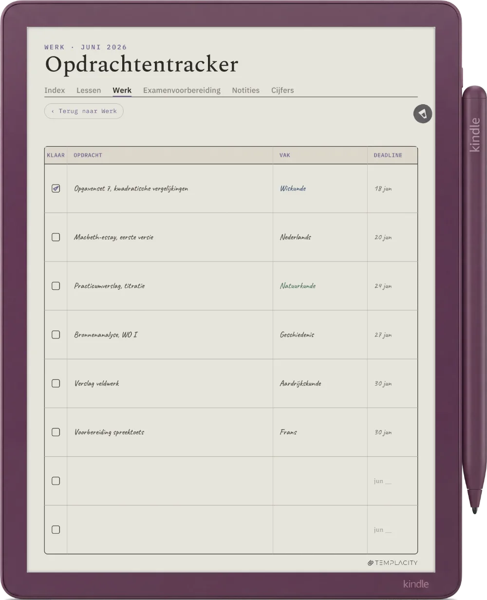 The Planner op de Kindle Scribe Colorsoft