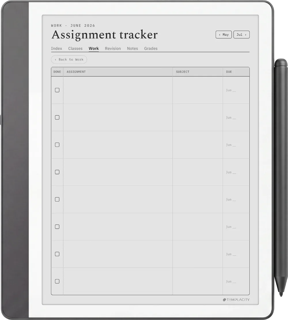 The Planner · Student Kindle Scribe page 1