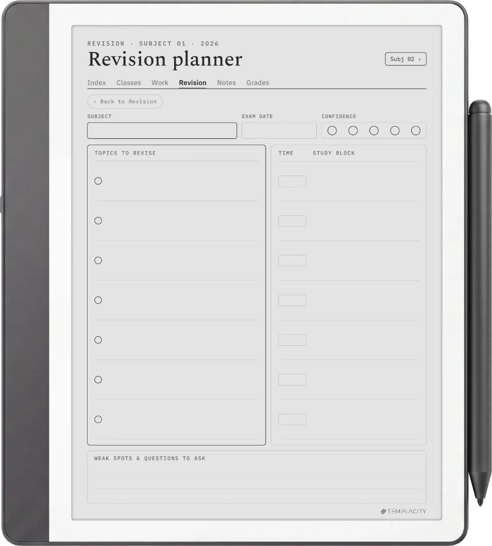 The Planner · Student Kindle Scribe page 3