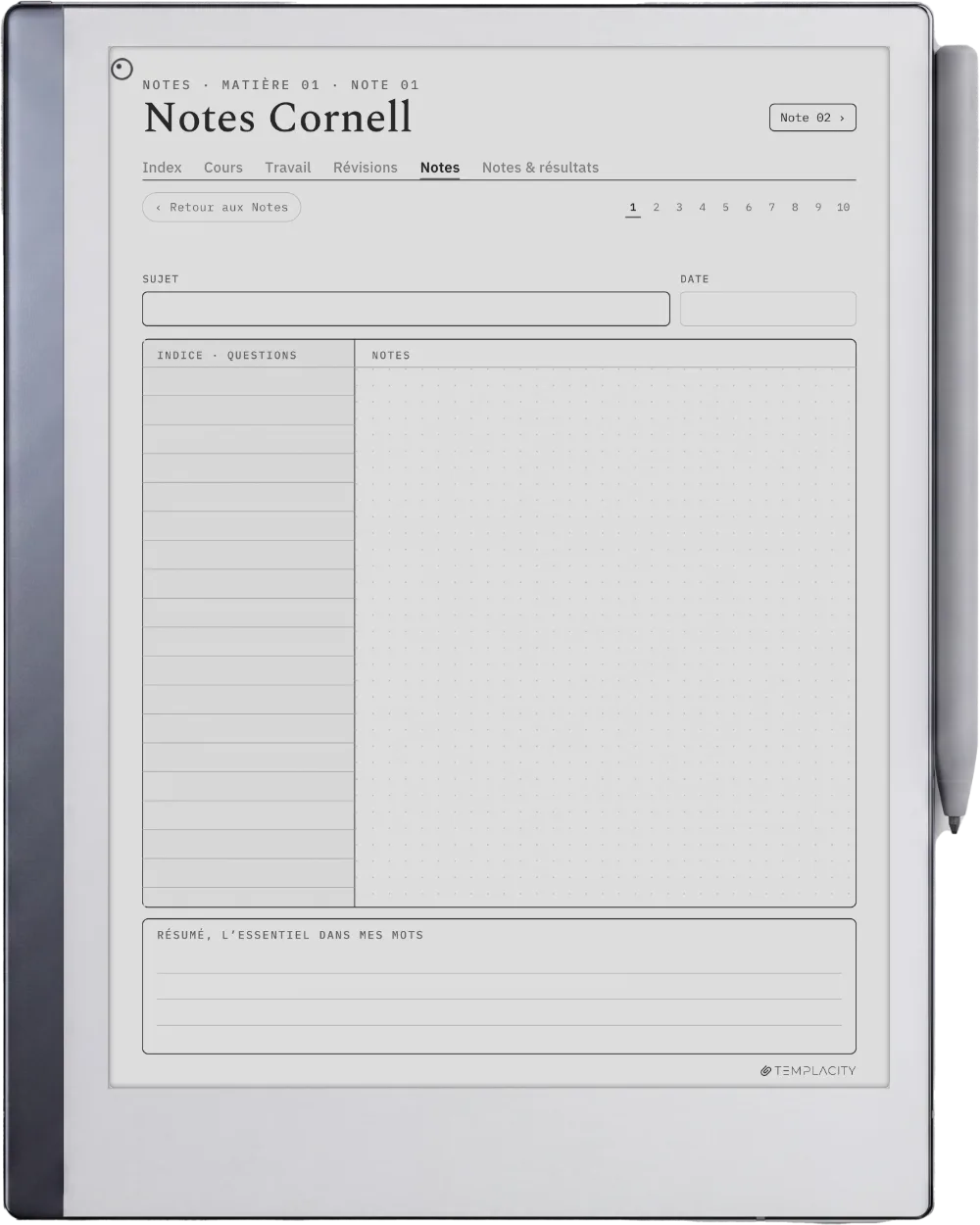 The Planner Cornell Notes