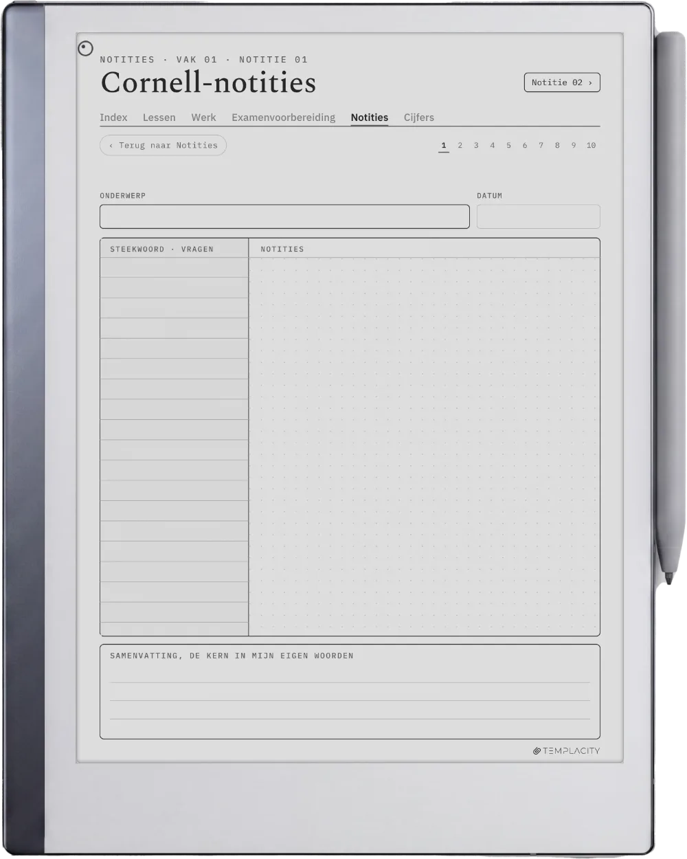 The Planner Cornell Notes