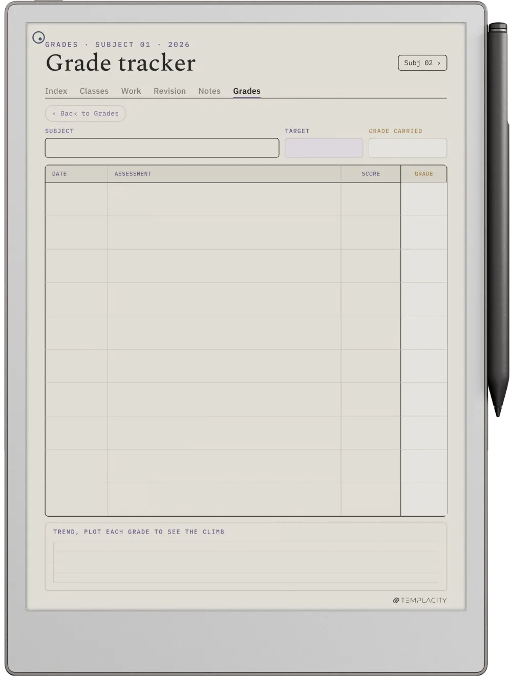 Digital Student Planner reMarkable Paper Pro page 5