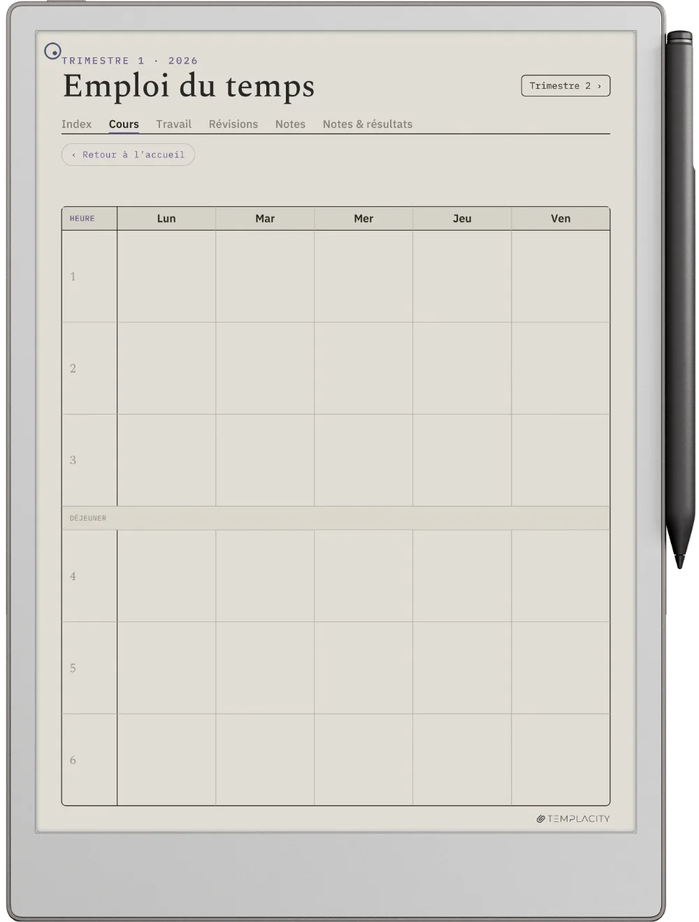 The Planner · Student reMarkable Paper Pro page 4