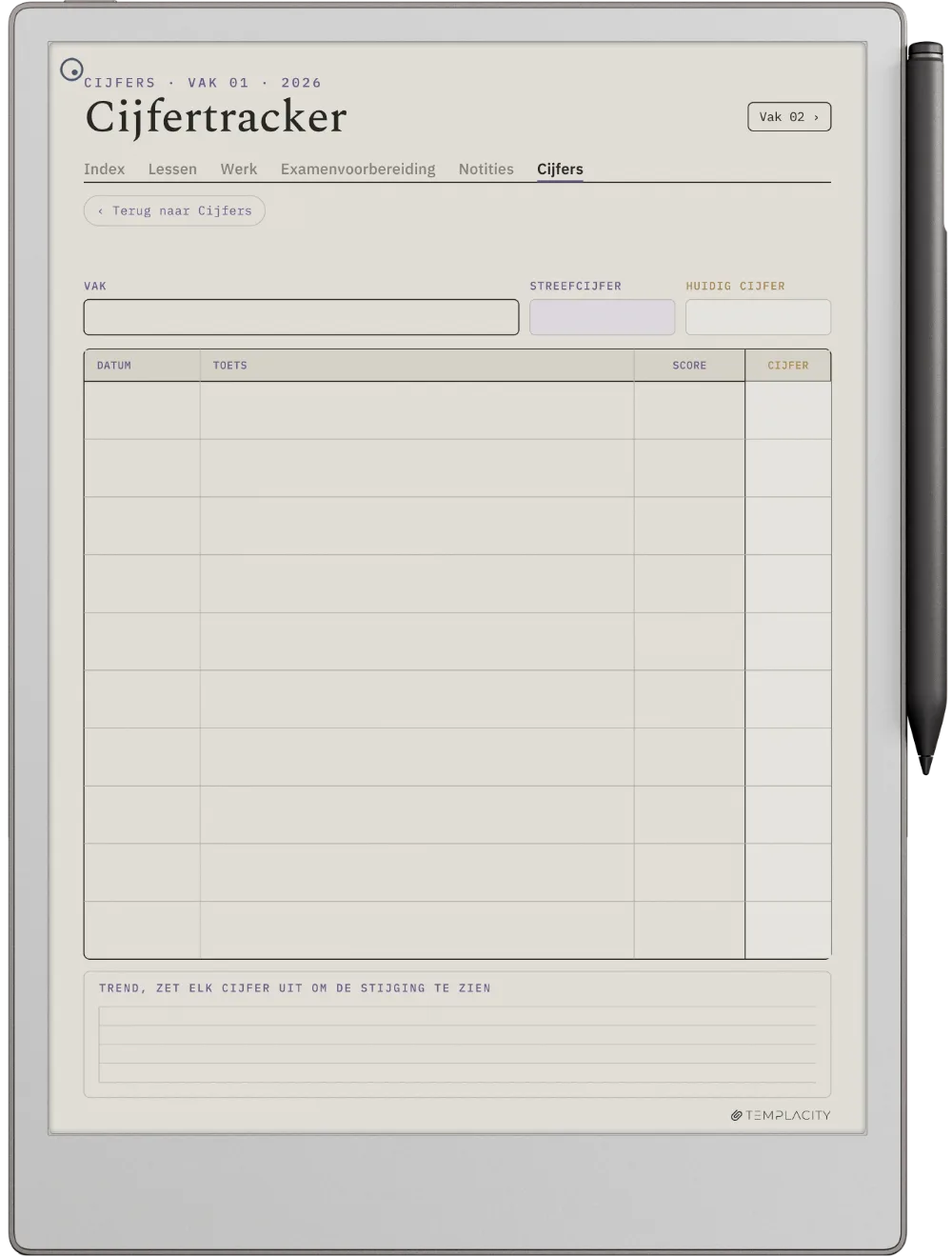 The Planner · Student reMarkable Paper Pro pagina 5