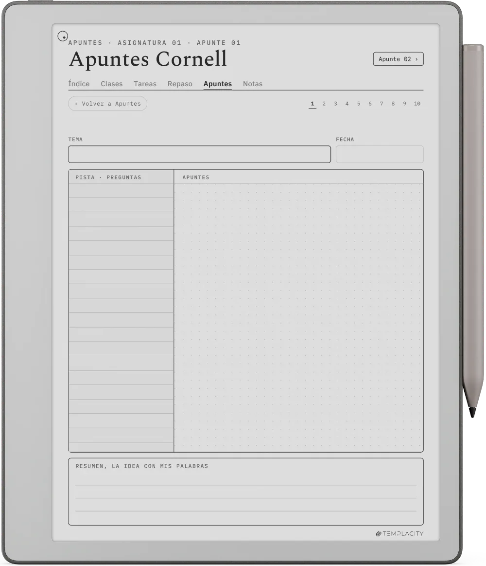 The Planner Notas Cornell