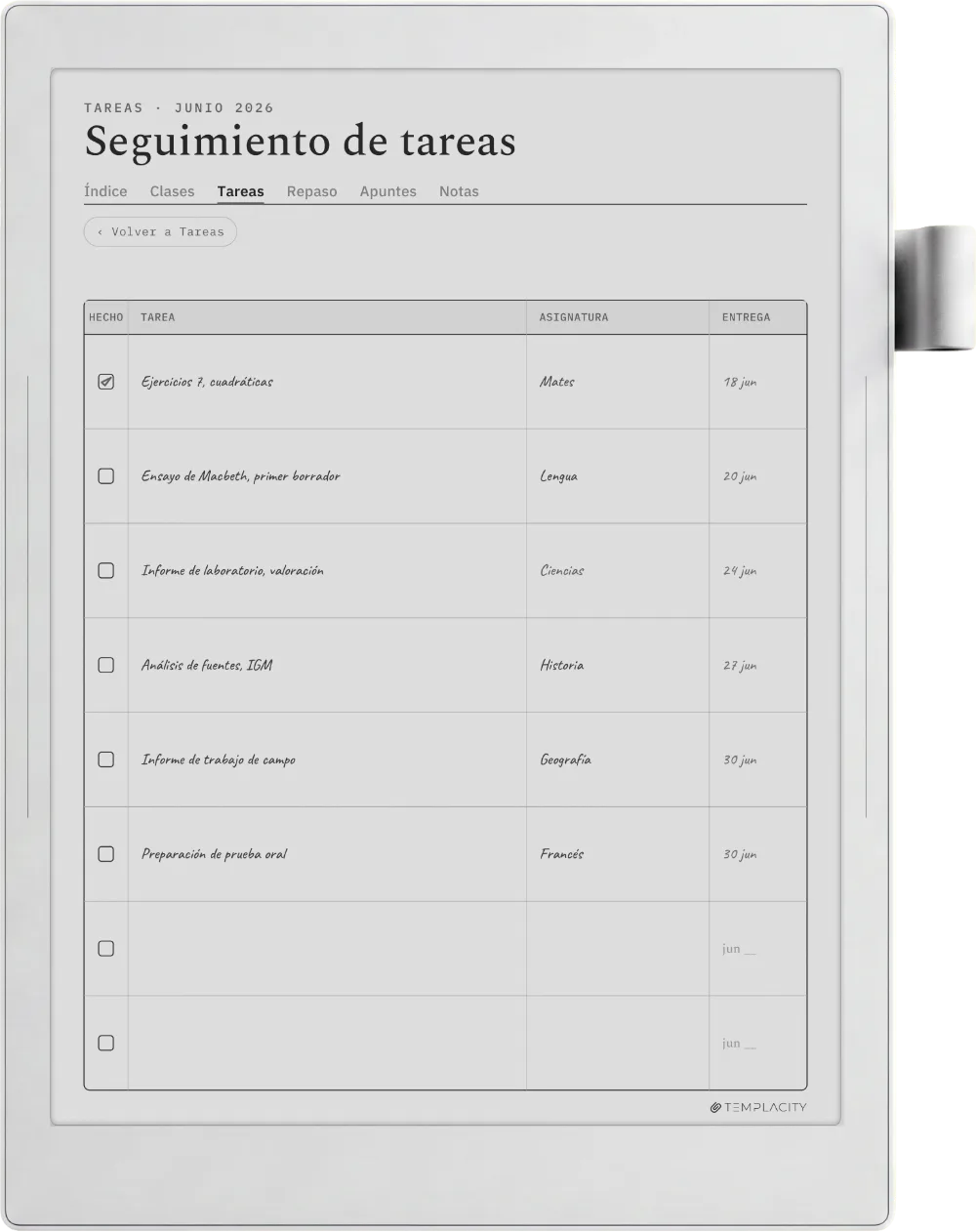 The Planner en el Supernote Manta