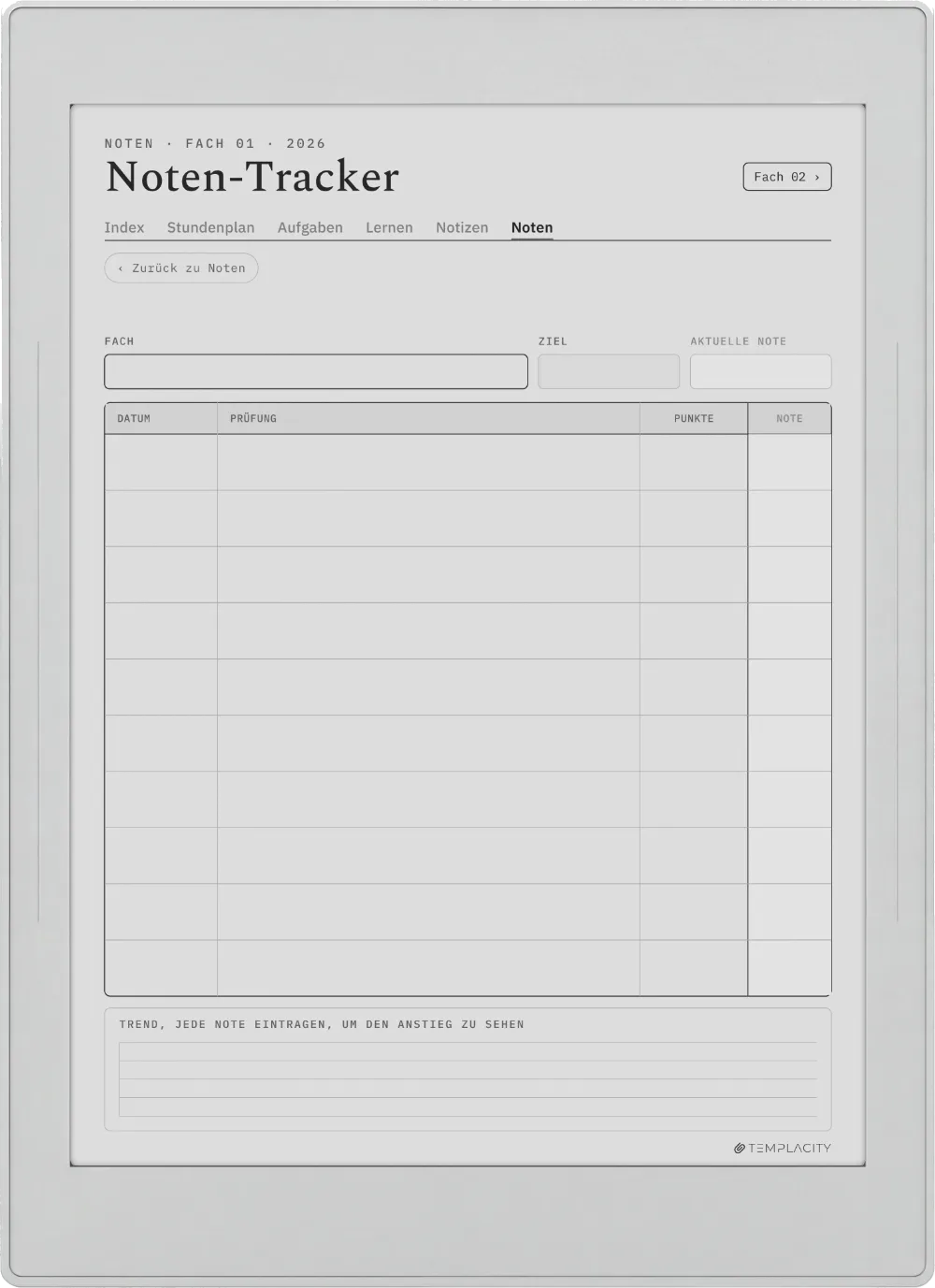 The Planner · Student Supernote Nomad Seite 5