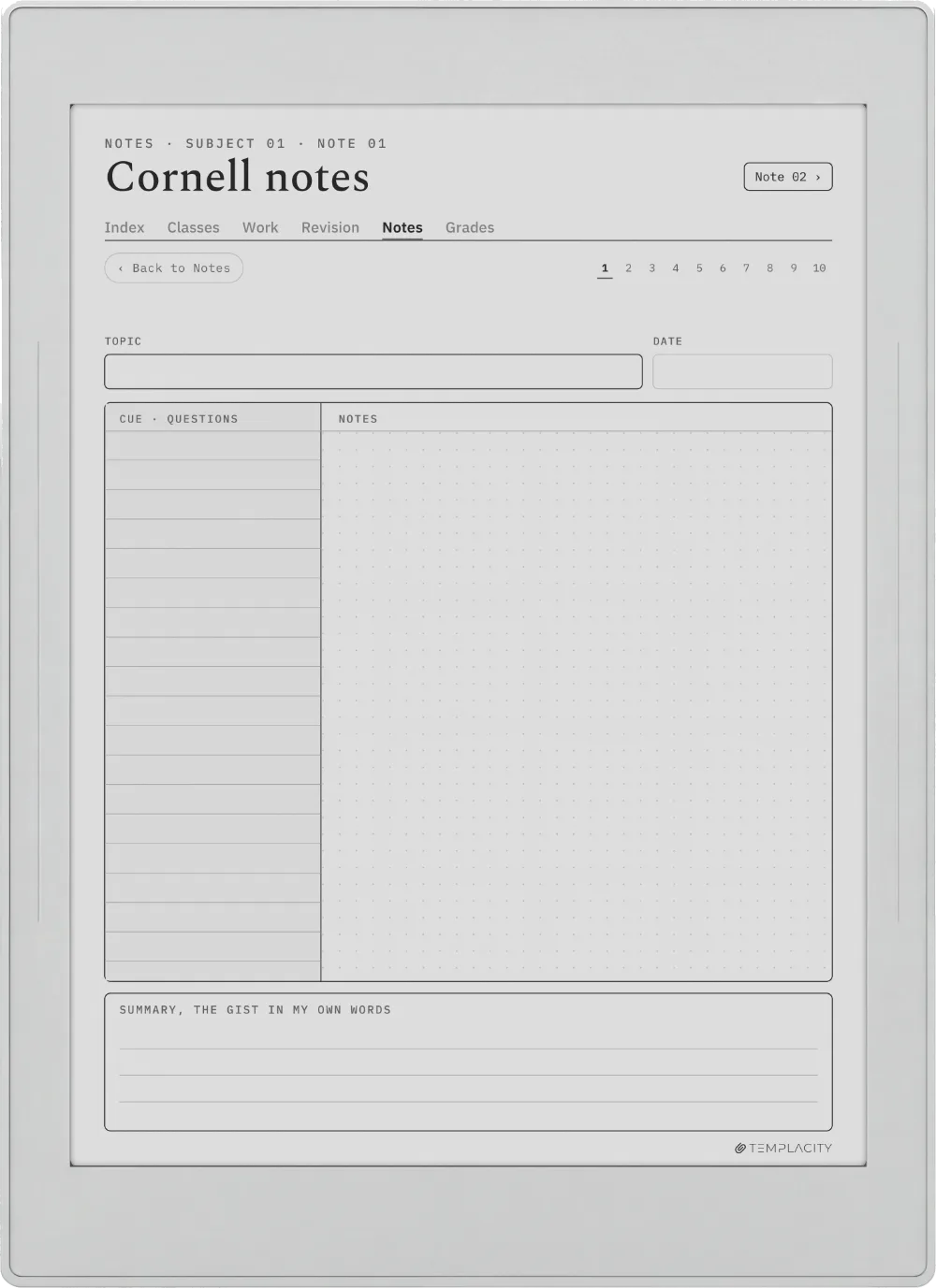 The Planner · Student Supernote Nomad page 2