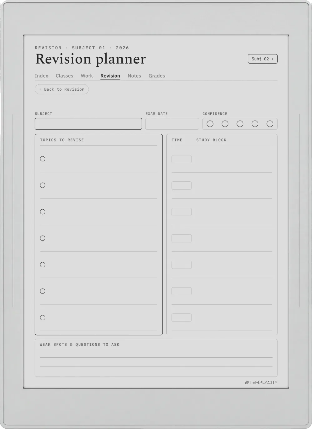 The Planner · Student Supernote Nomad page 3