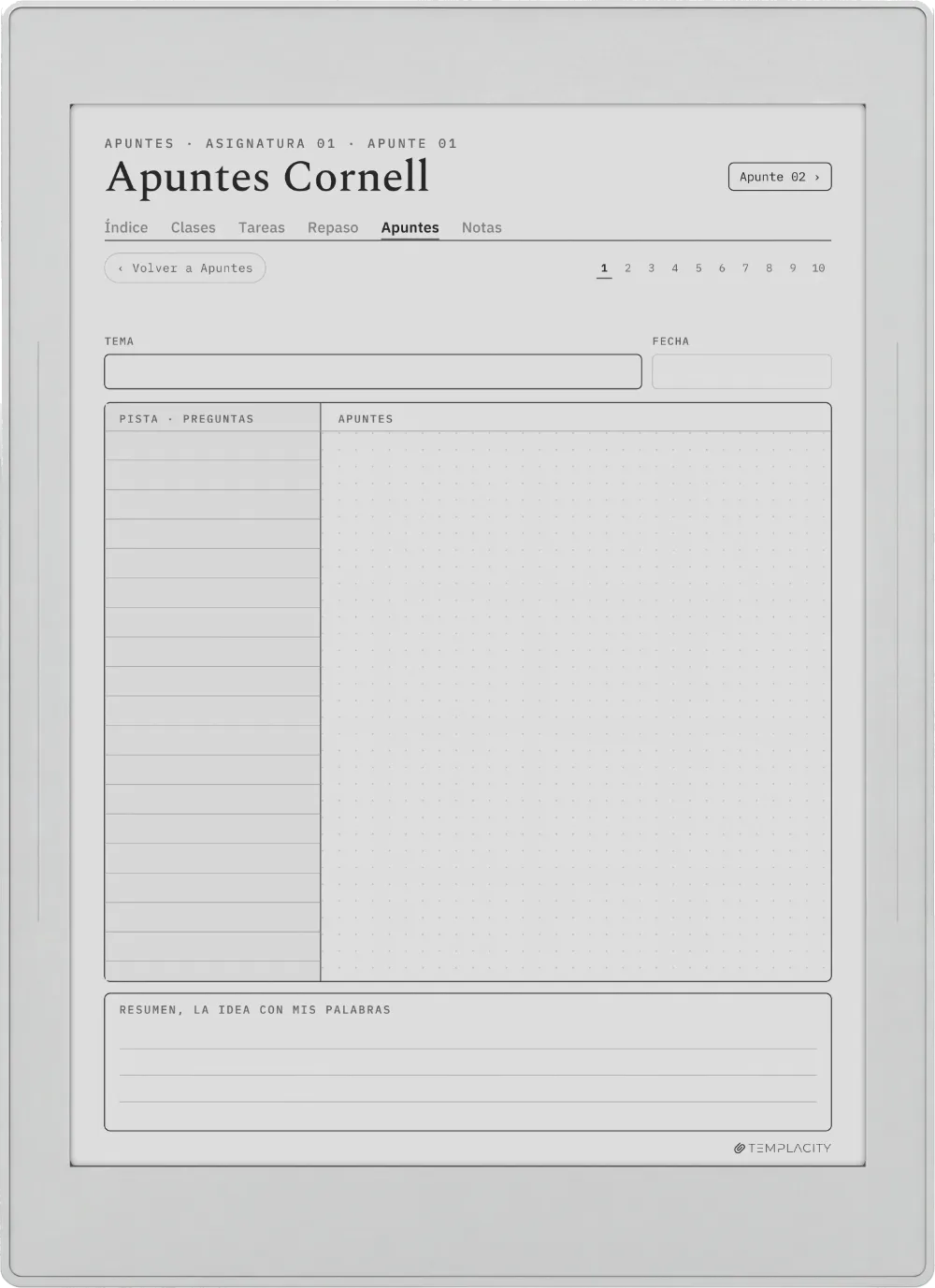 The Planner Notas Cornell