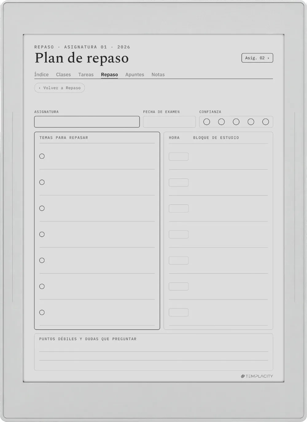 The Planner · Estudiantes Supernote Nomad página 3