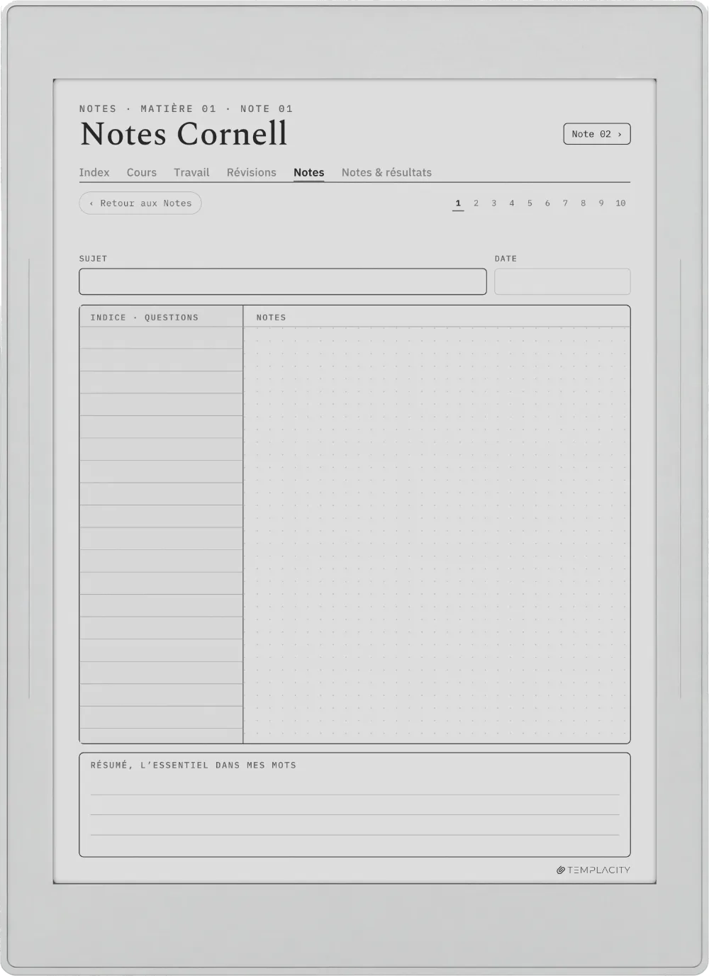 The Planner Cornell Notes