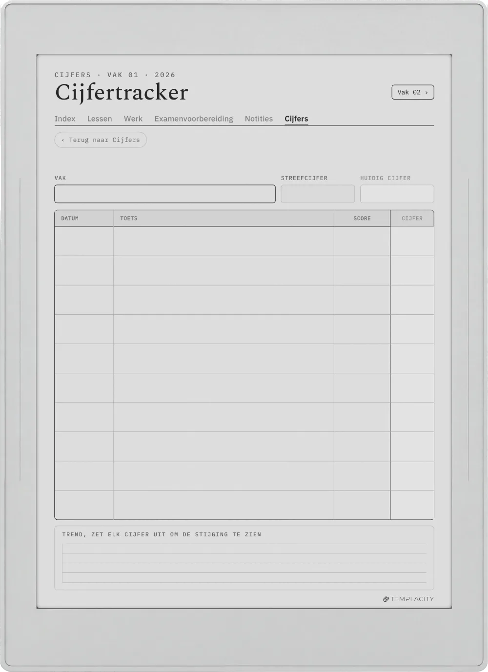 The Planner · Student Supernote Nomad pagina 5