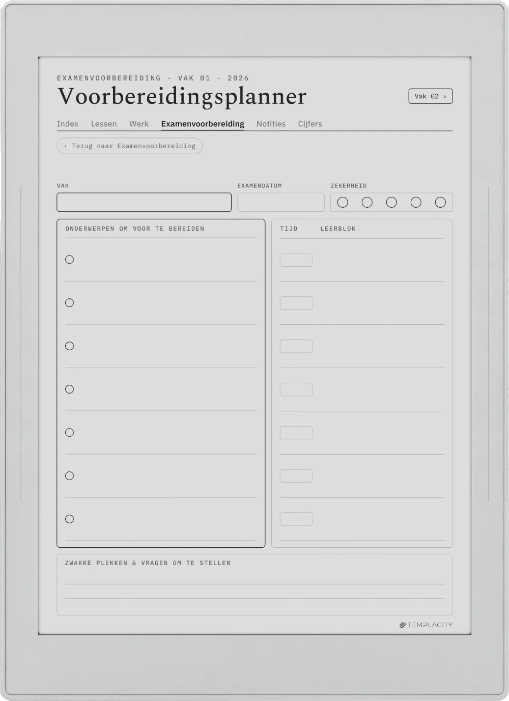 The Planner · Student Supernote Nomad pagina 3