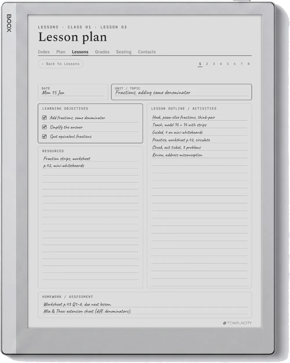 The Planner on the Boox Go 10.3