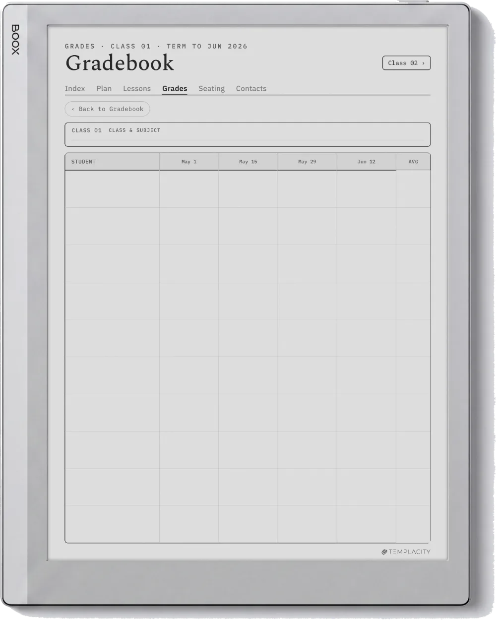 The Planner · Teacher Boox Go 10.3 page 2