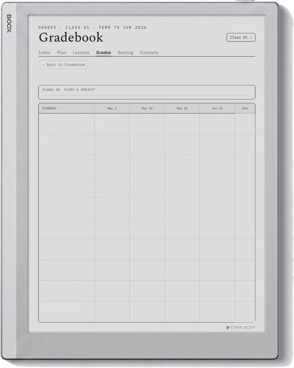 The Planner · Teacher Boox Go 10.3 page 2