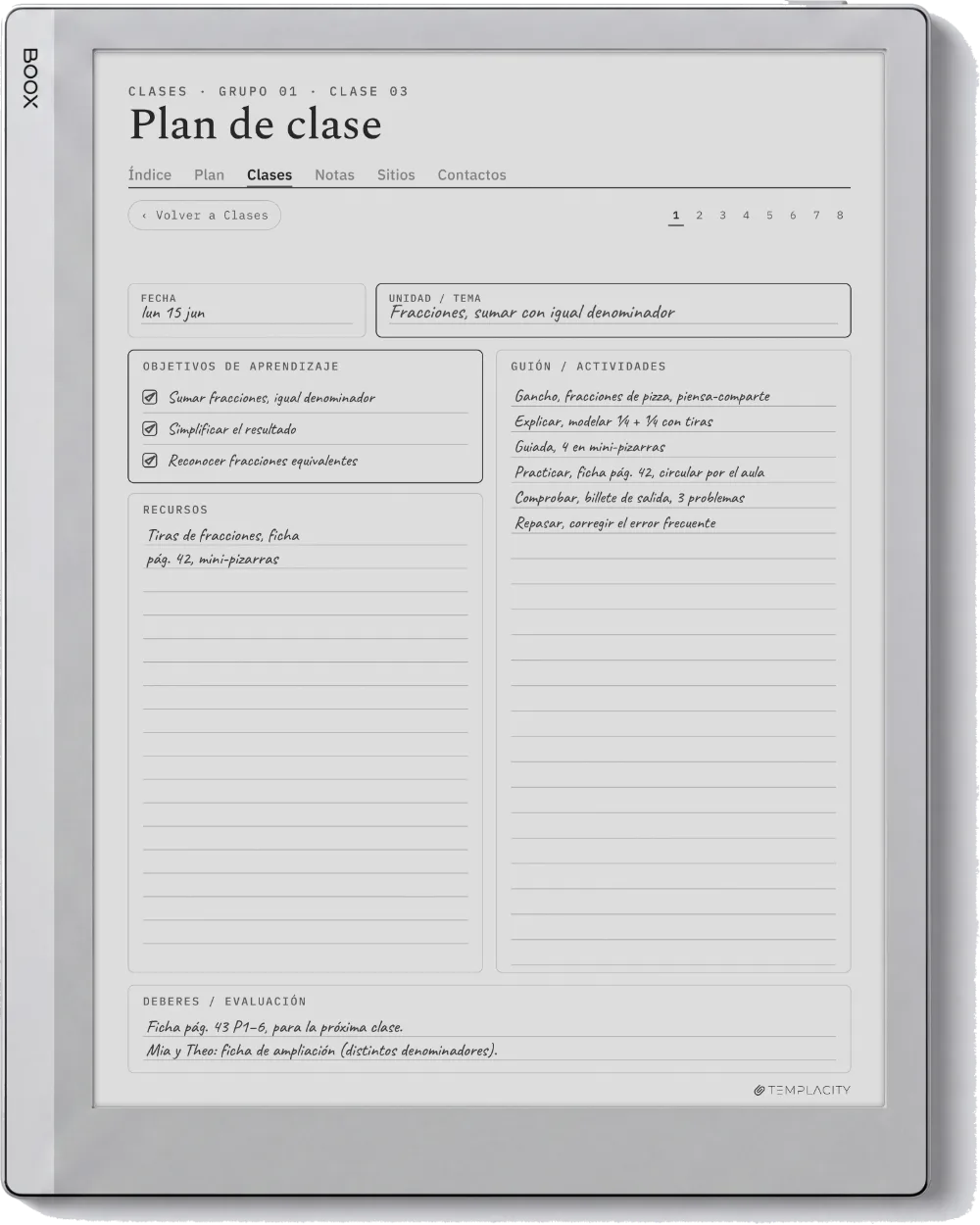 The Planner en el Boox Go 10.3