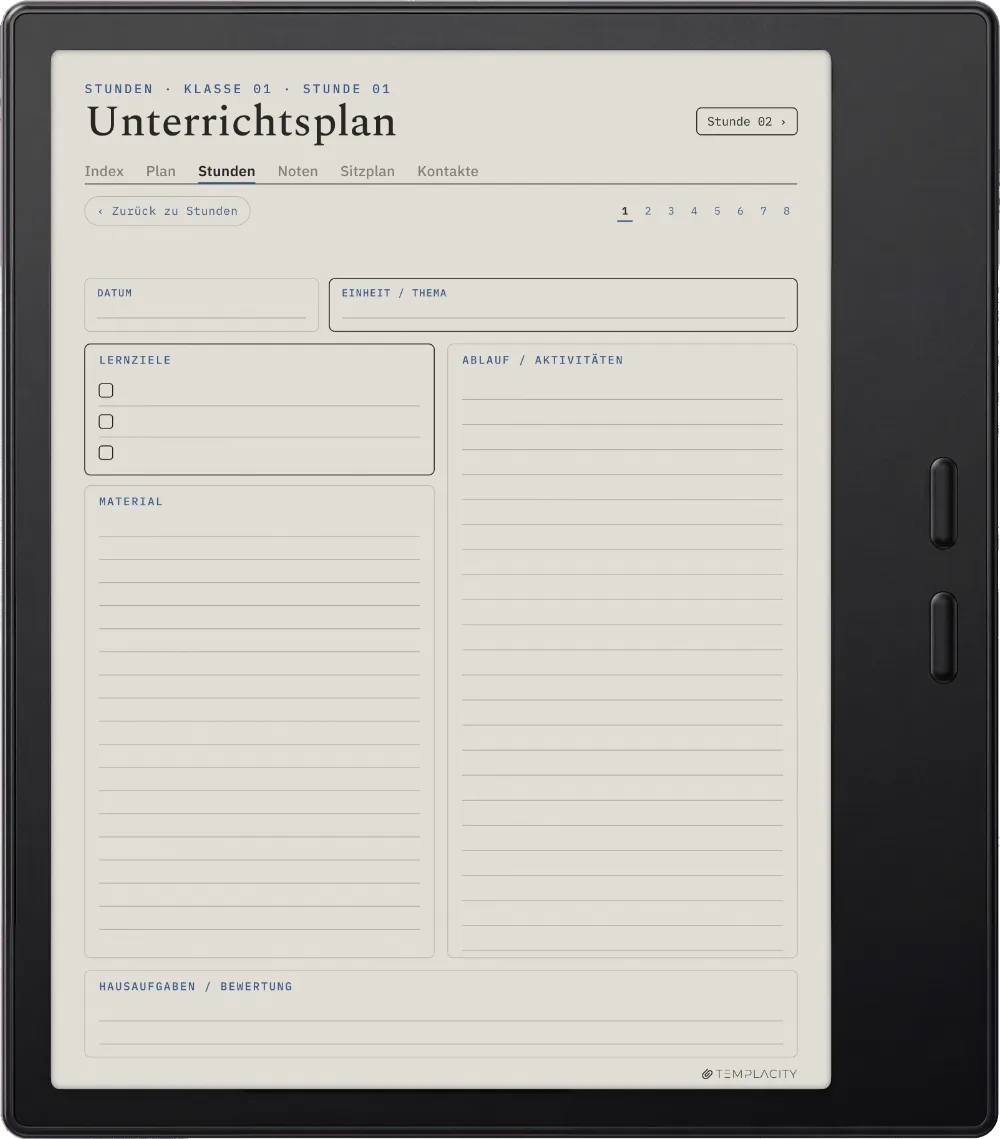 Der Planer: Der Unterrichtsplan