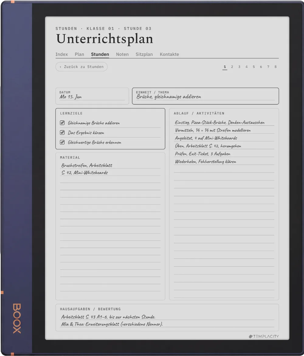 The Planner auf dem Boox Note Air2