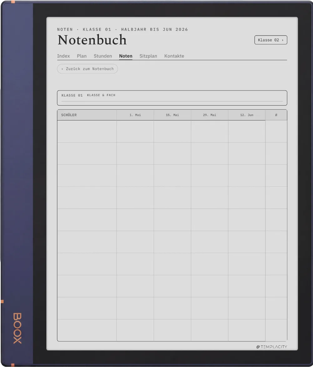The Planner · Lehrer Boox Note Air2 Seite 2