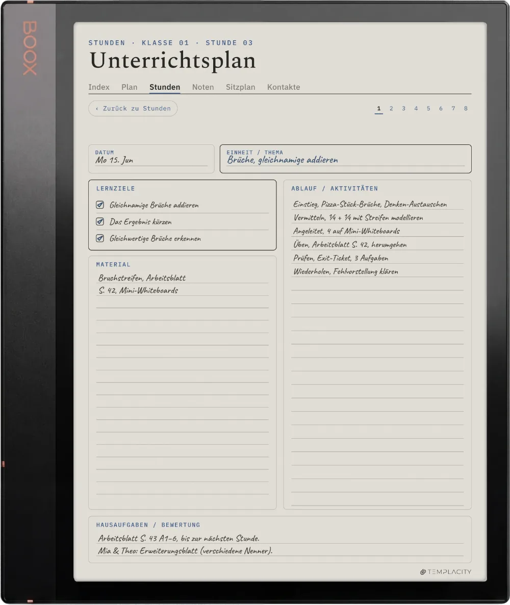 The Planner auf dem Boox Note Air3 C