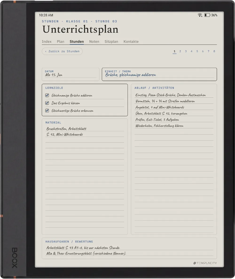 The Planner auf dem Boox Note Air4 C