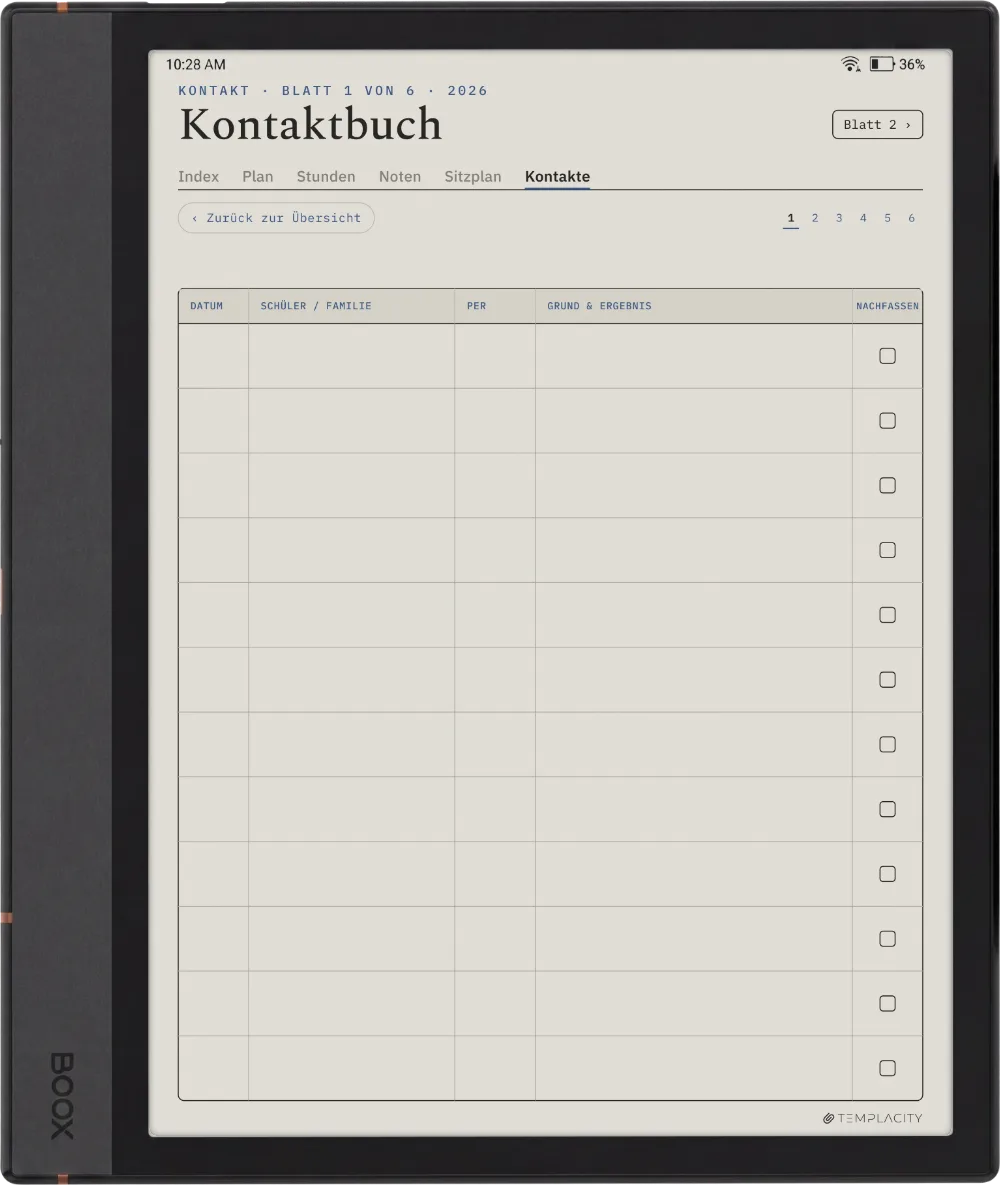 The Planner · Lehrer Boox Note Air4 C Seite 5