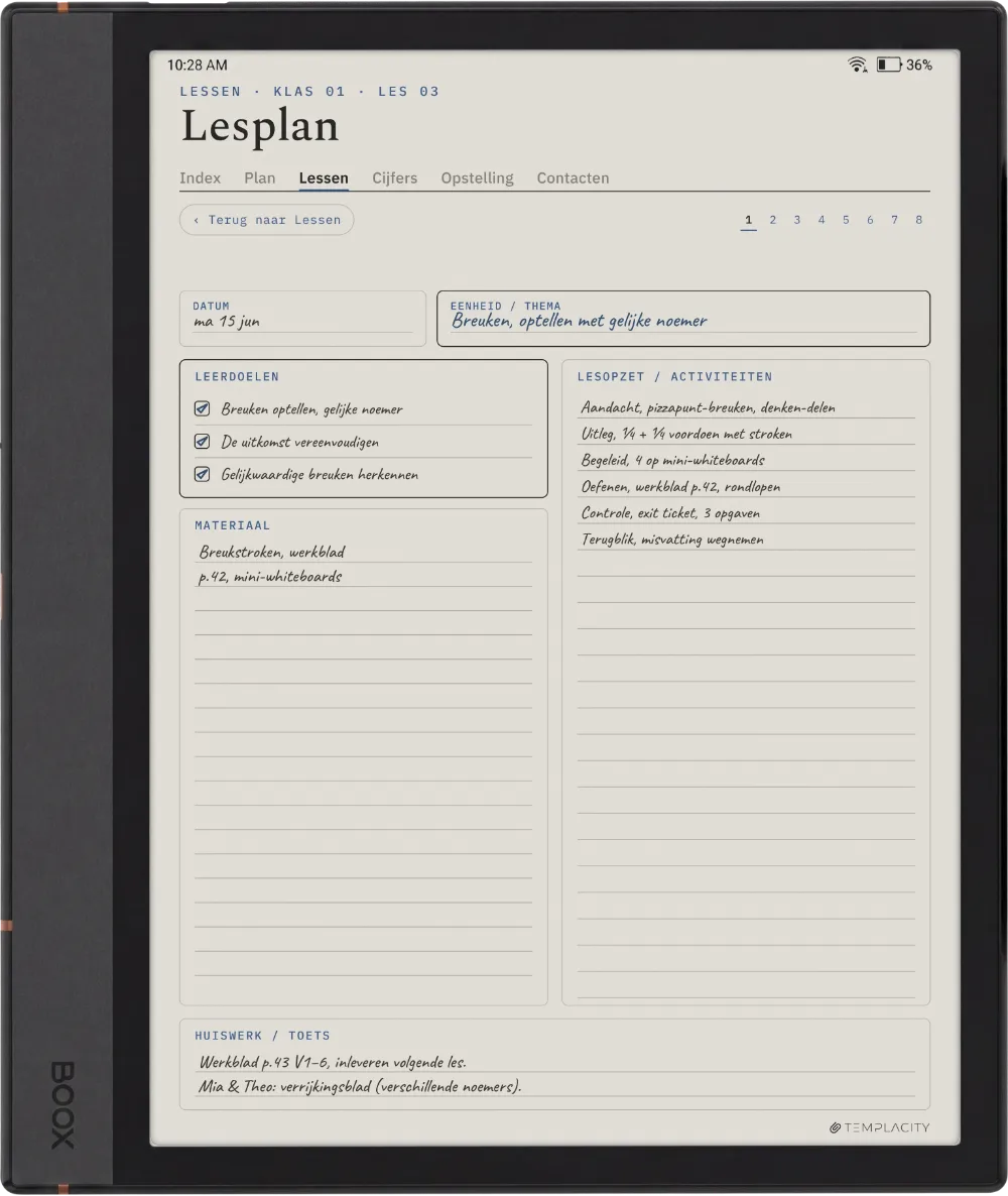 The Planner op de Boox Note Air4 C