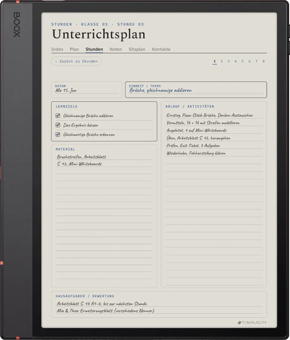 The Planner auf dem Boox Note Air5 C