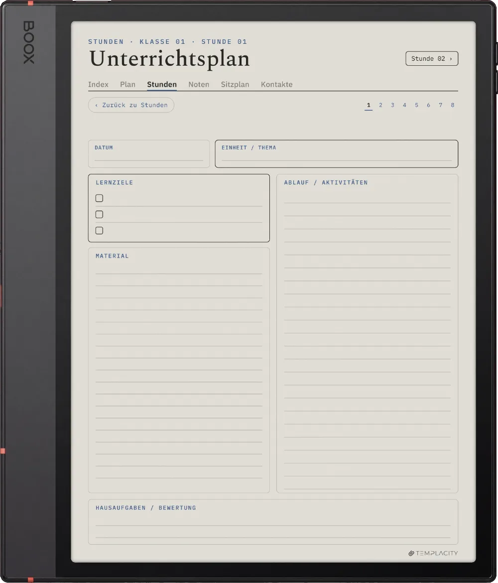 Der Planer: Der Unterrichtsplan