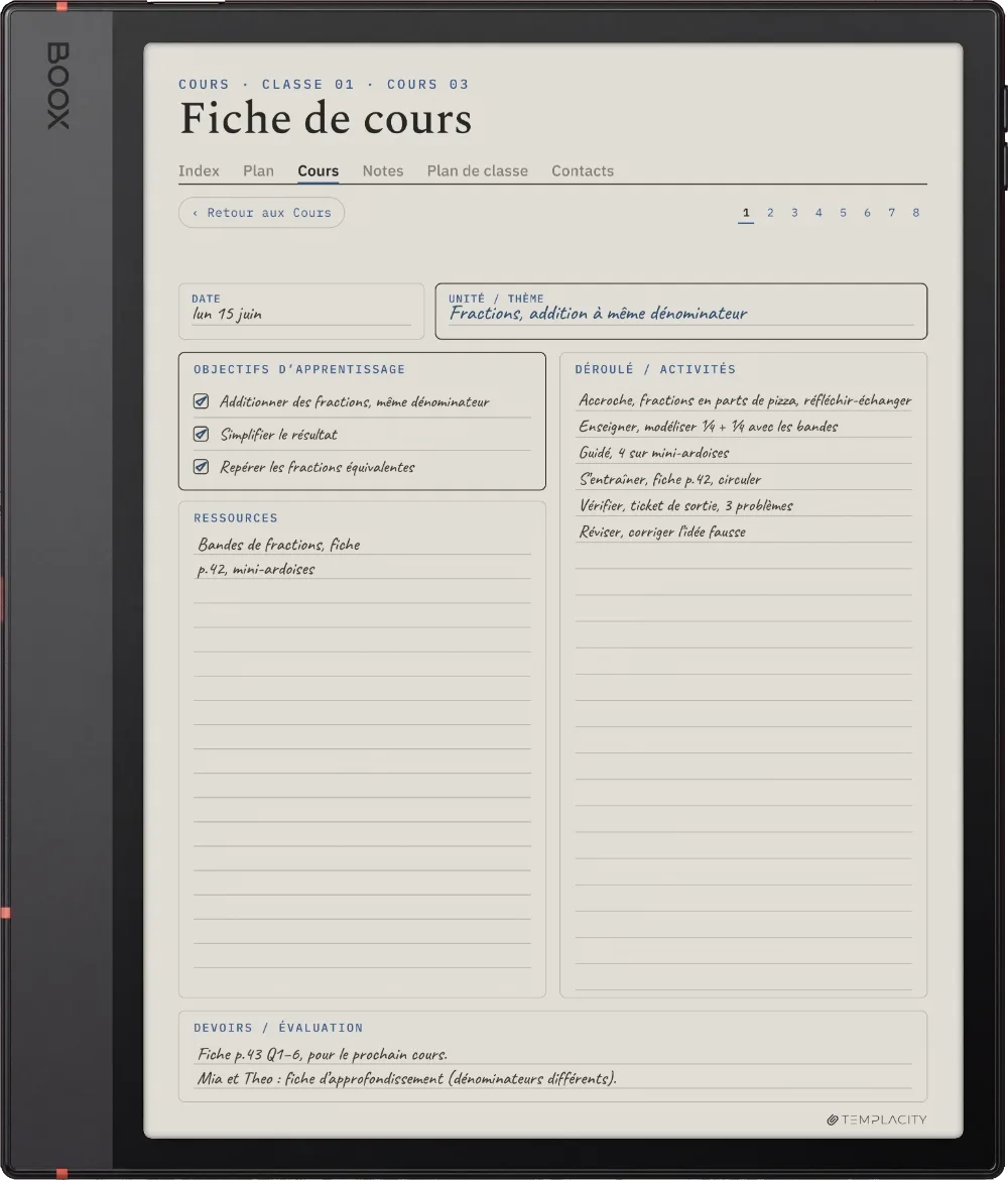 Le Planner sur la Boox Note Air5 C