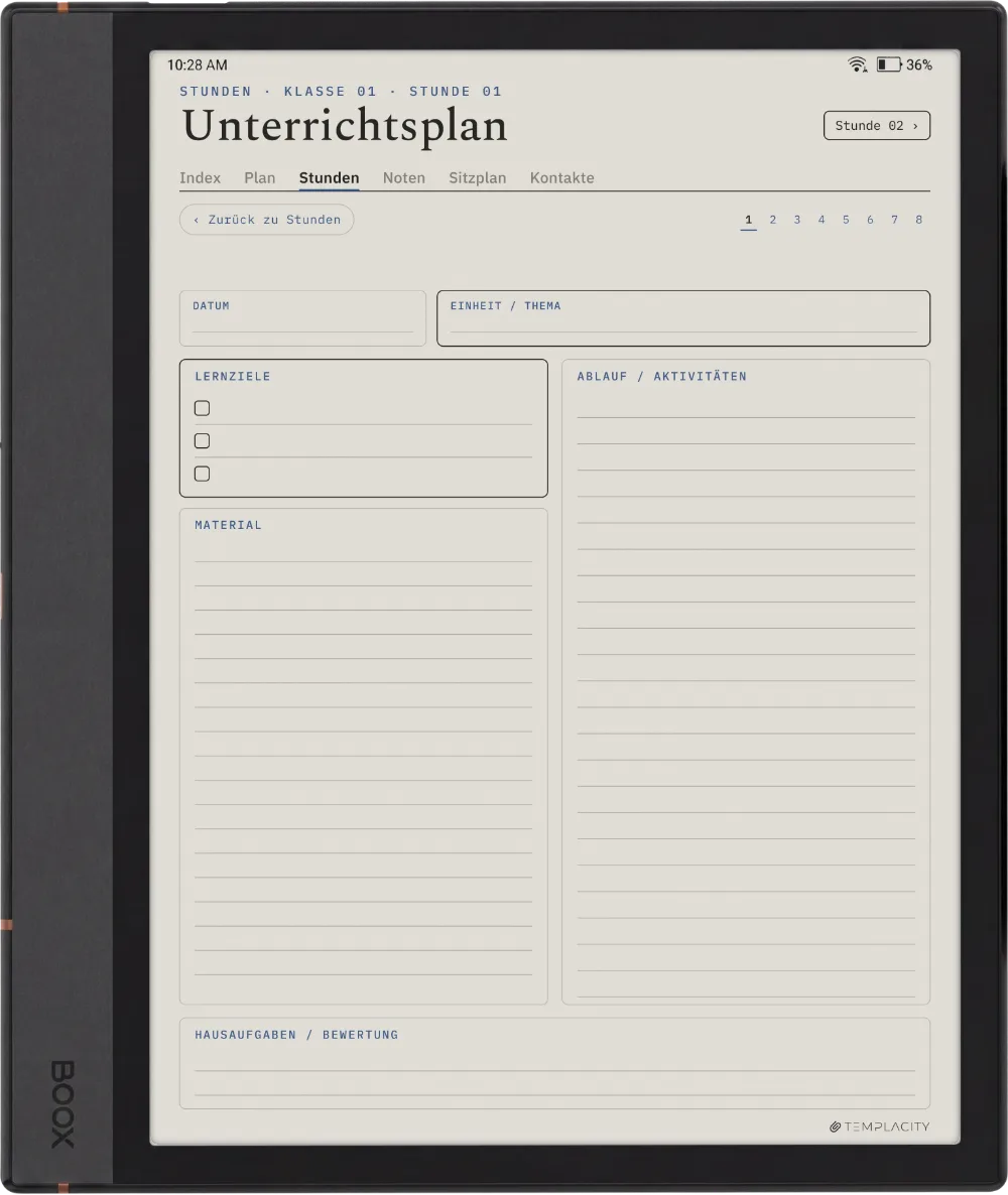 Der Planer: Der Unterrichtsplan