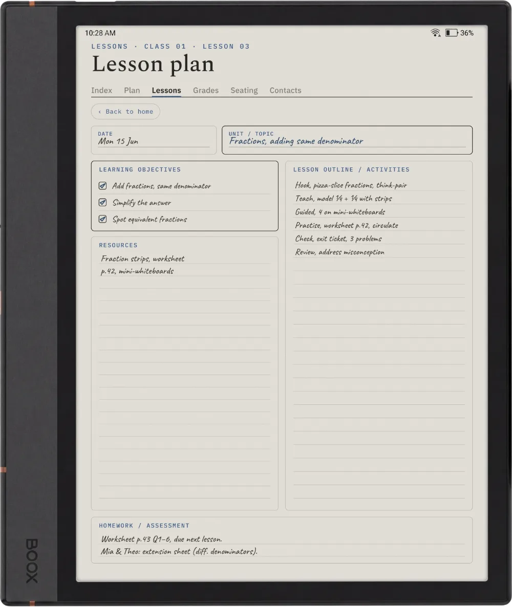 The Planner on the Boox Note Max