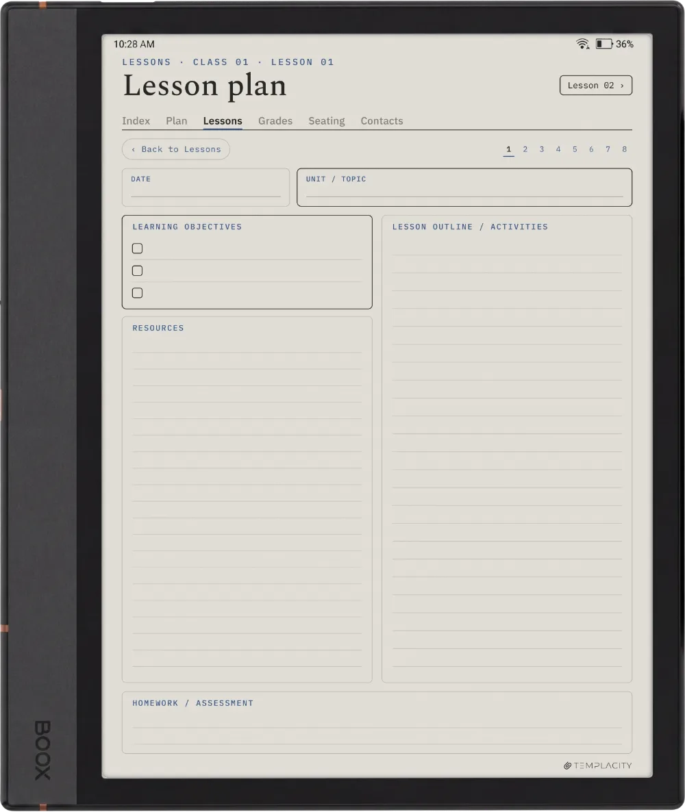 The Planner · Teacher Boox Note Max page 1