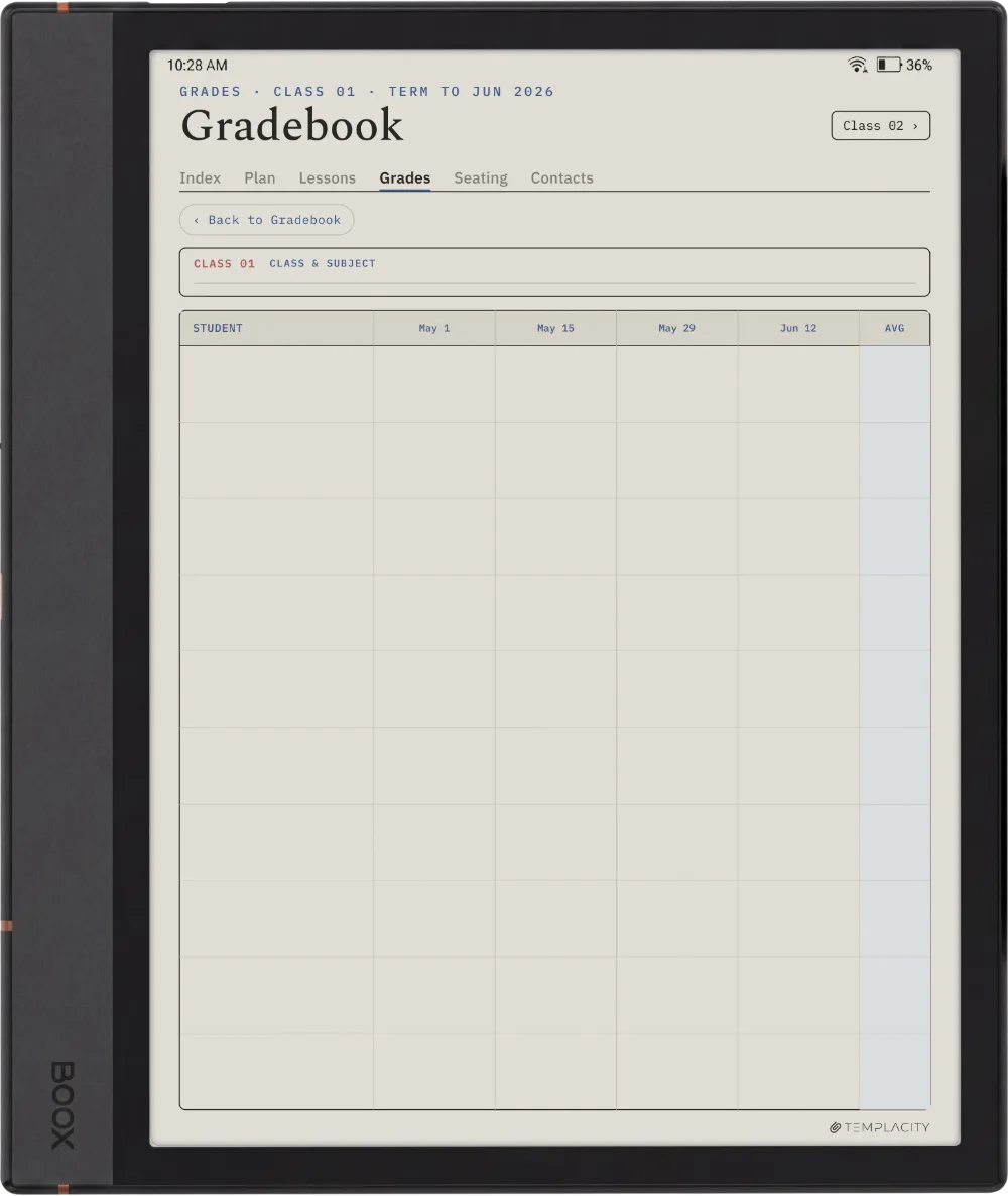 The Planner · Teacher Boox Note Max page 2