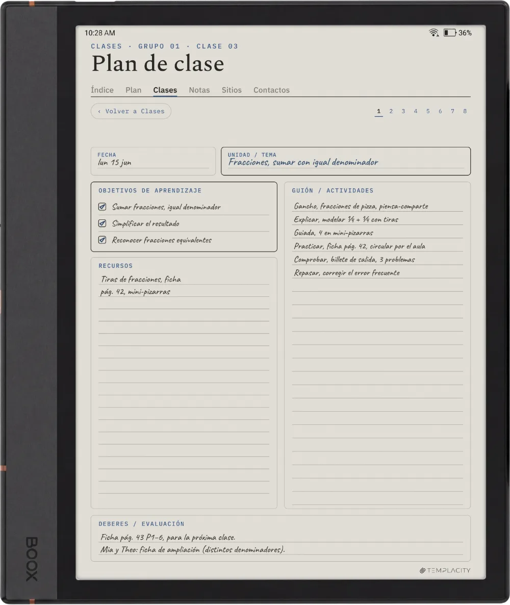 The Planner en el Boox Note Max
