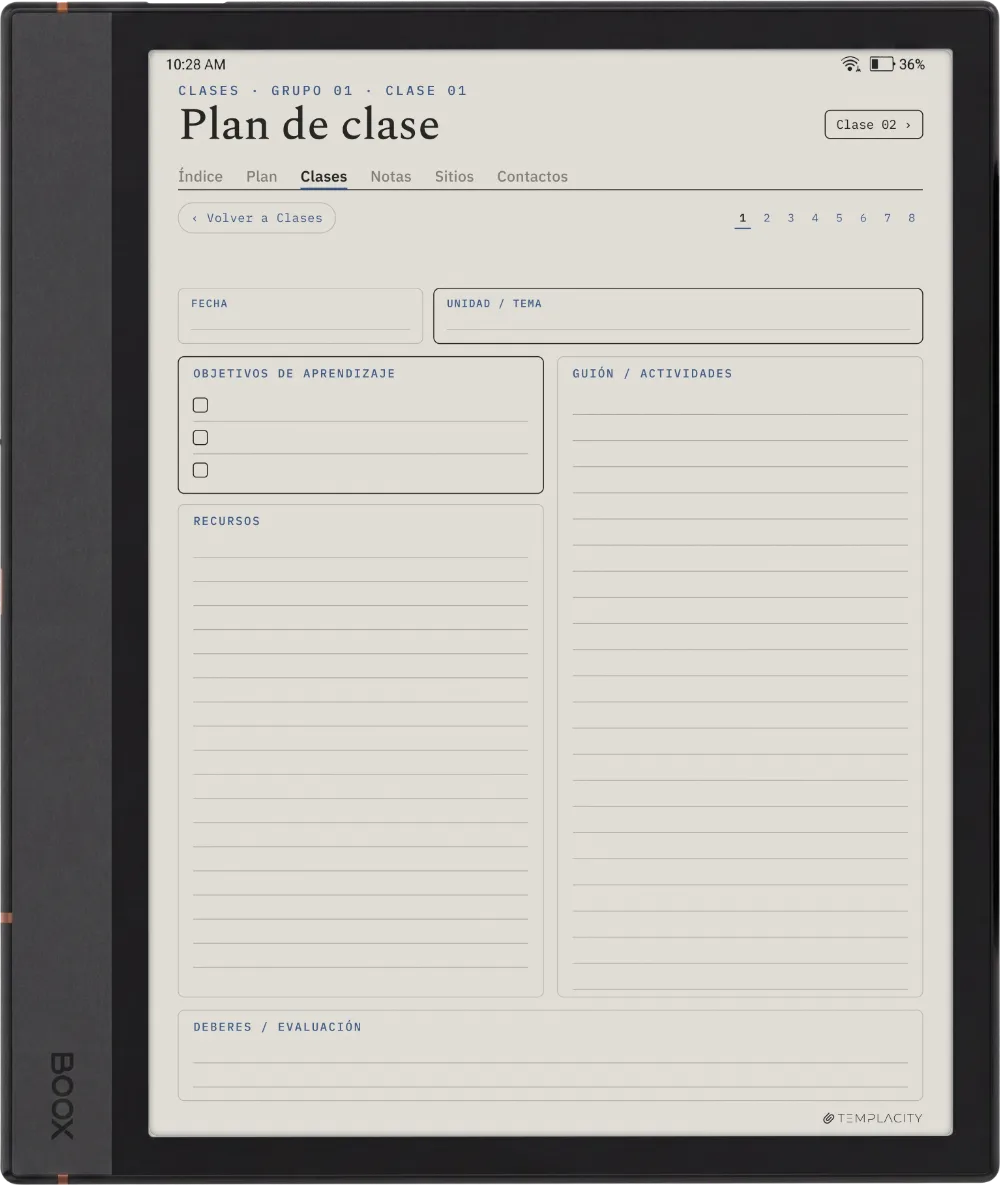 The Planner · Docente Boox Note Max página 1