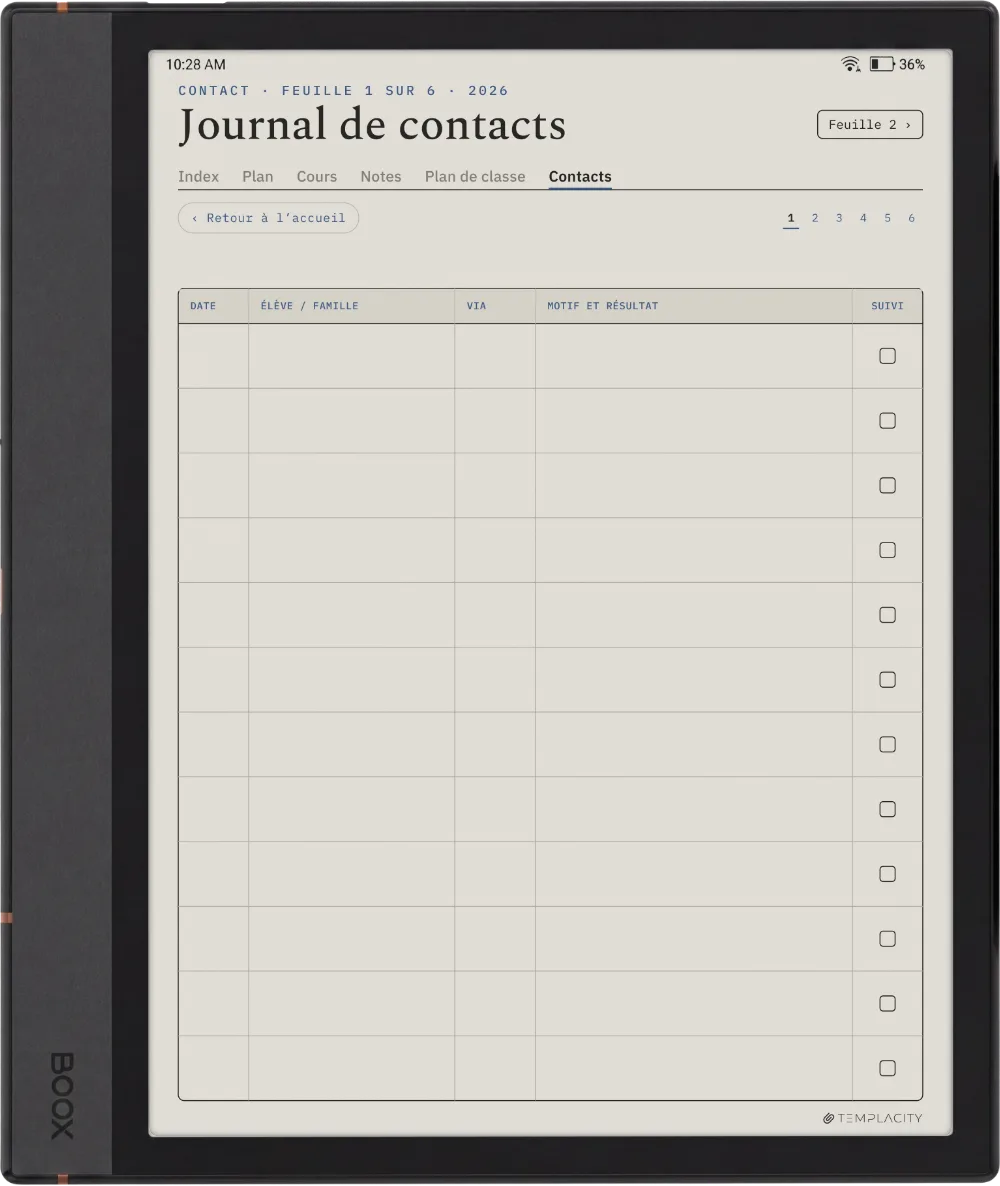 The Planner · Enseignant Boox Note Max page 5