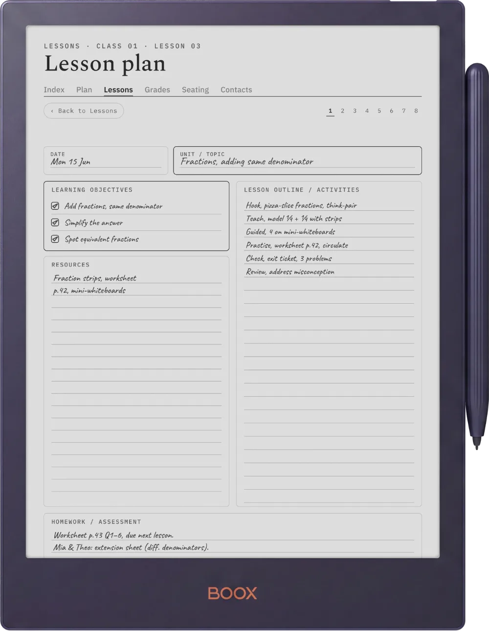 The Planner on the Boox Note5
