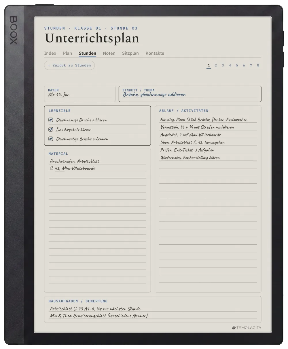The Planner auf dem Boox Tab Ultra C Pro