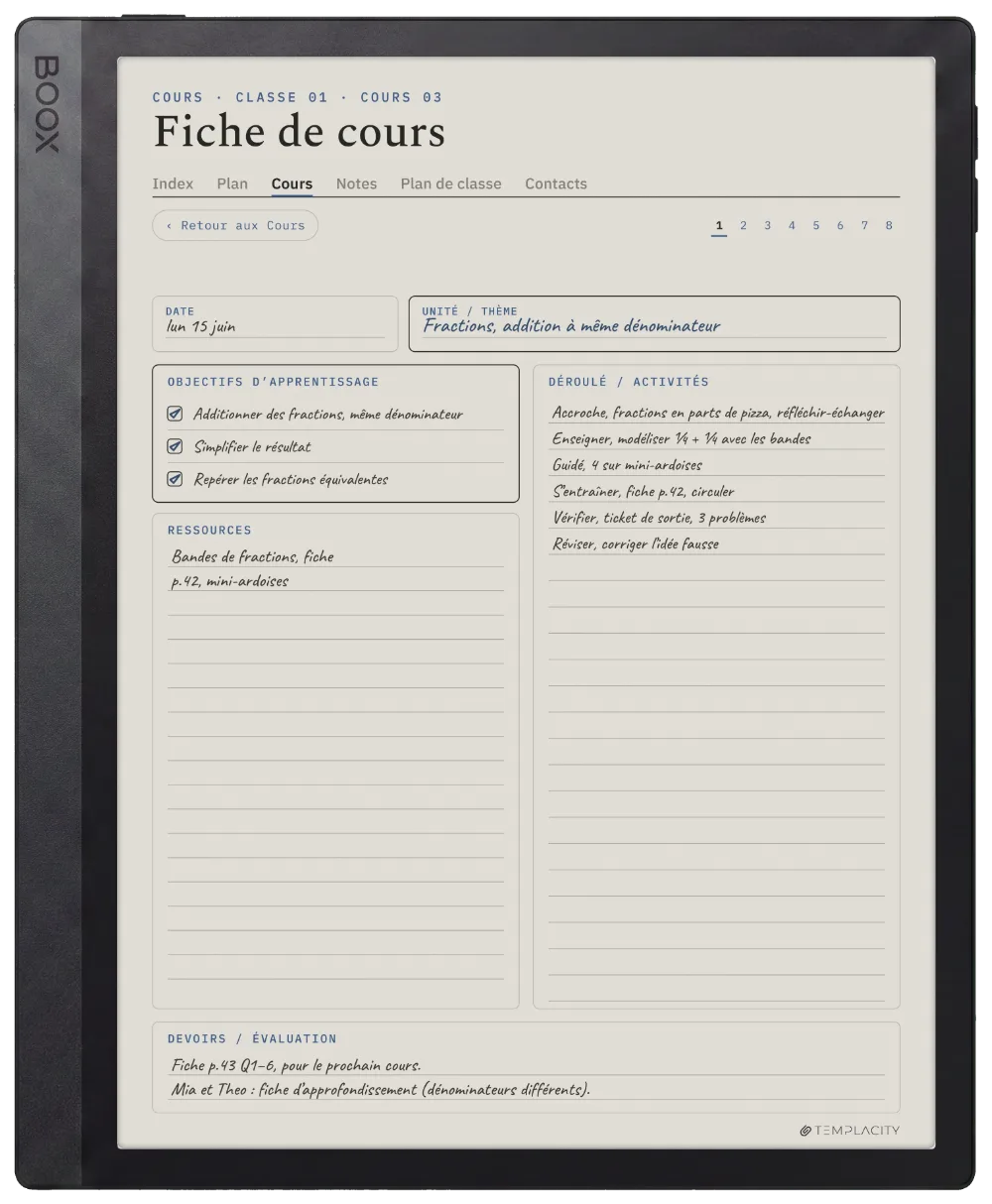 Le Planner sur la Boox Tab Ultra C Pro
