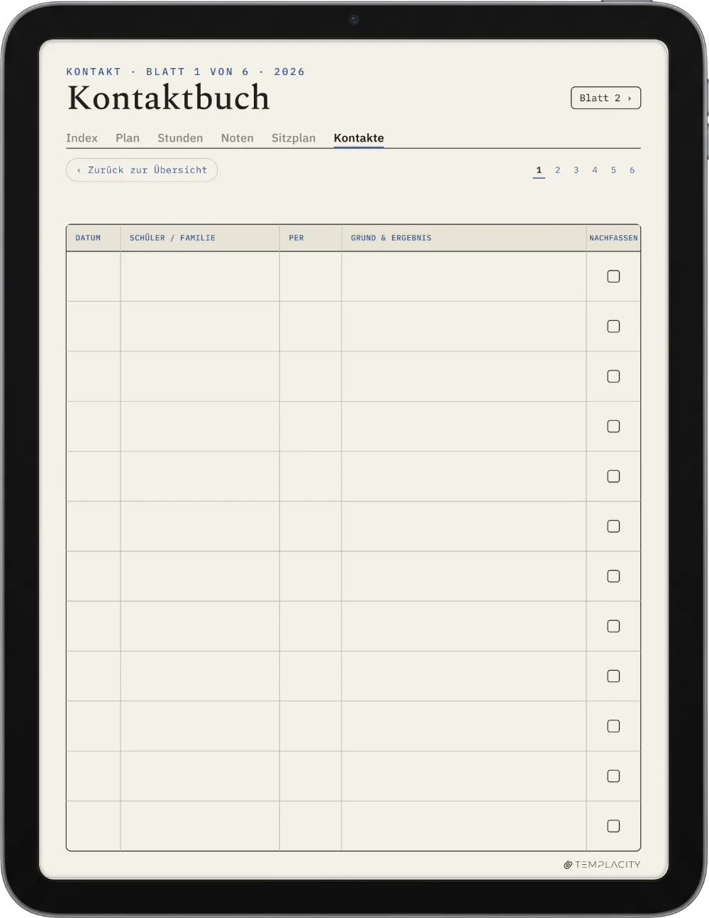 The Planner · Lehrer iPad Seite 5
