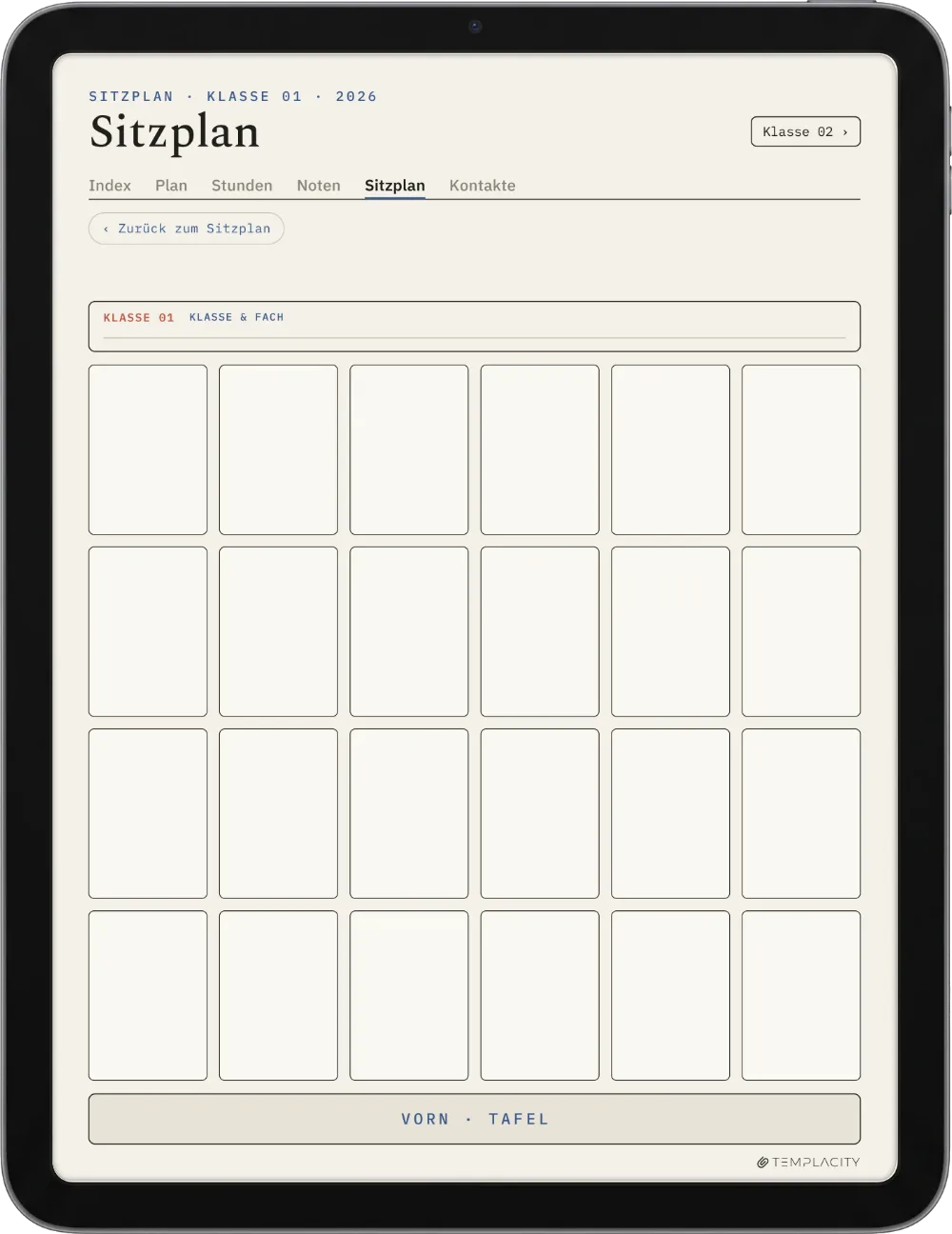 The Planner · Lehrer iPad Seite 4