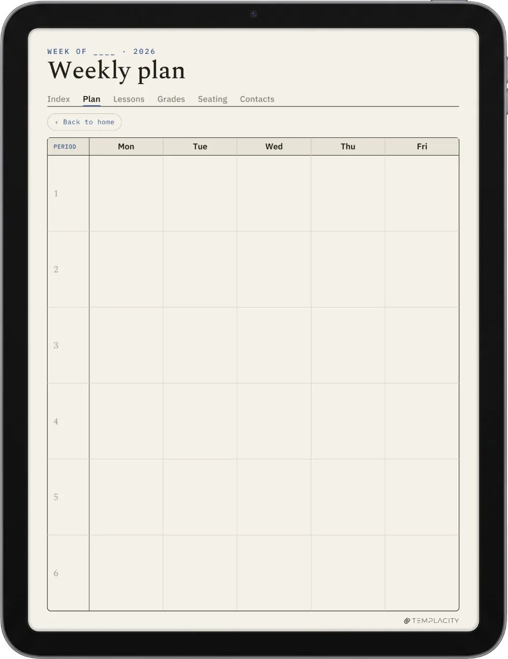 The Planner · Teacher iPad page 3